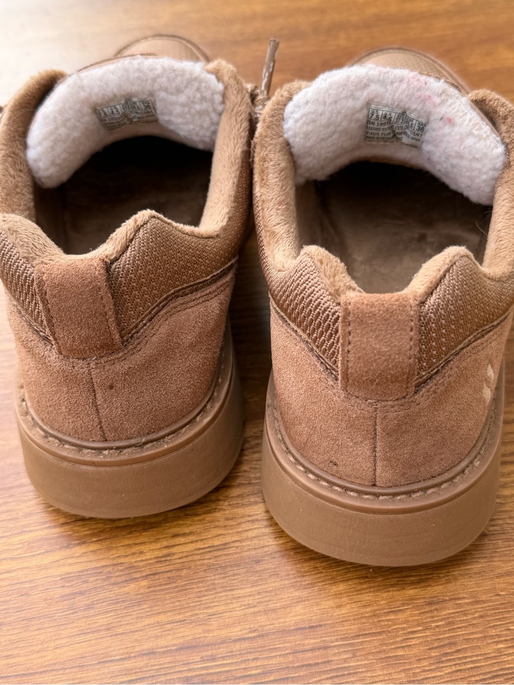 Skechers Street Hikers Faux Fur Sneakers Women’s US 7.5 Brown Casual Shoes - Picture 6 of 11